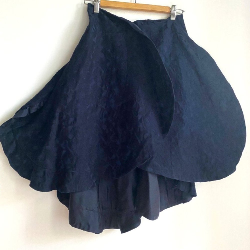 NWT Sakayori Navy Blue Deconstructed Jaquard Skirt 38
